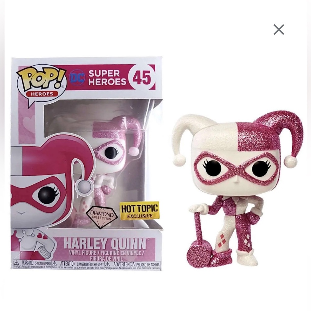 Funko Pop! DC Super Heroes Harley Quinn Diamond Glitter Hot Topic Exclusive #45